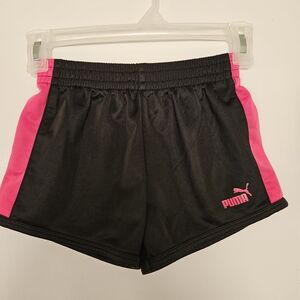 Puma Women's Black and Pink Athletic Shorts